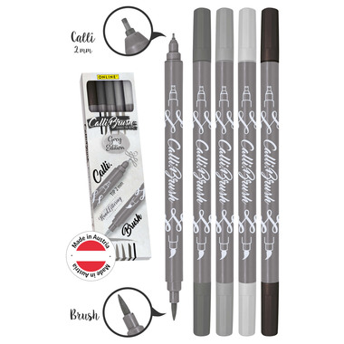 ONLINE Calli Brush Pens 19105 grey edition, ass.