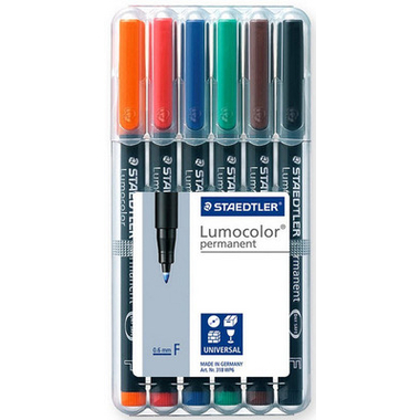 STAEDTLER Lumocolor permanent F 318-WP6 6 colori ass.