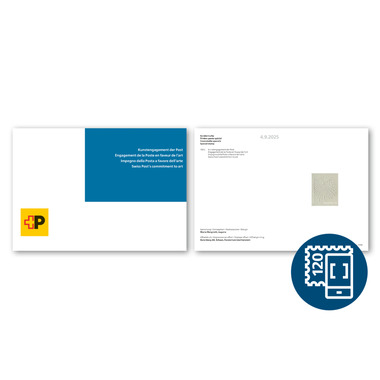 Falt-/Sammelblatt «Kunstengagement der Post» Einzelmarke à CHF 1.20 im Falt-/Sammelblatt, ungestempelt