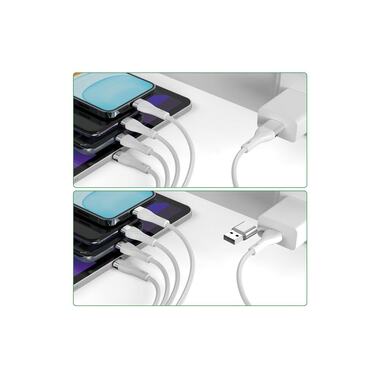 4smarts USB Charging Cable USB-C/A Multi-Charging Cable 4in2 1.2 m, White