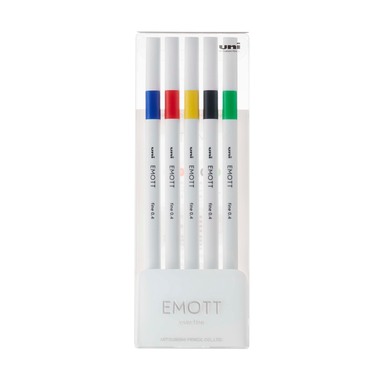UNI-BALL Fineliner Emott 0.4mm PEM-SY_5C_NO.1 vivid 5 Stück