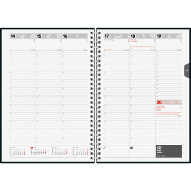 SIMPLEX Wochenagenda 2027 797-2022.27 1W/2S silber ML 16.9x24cm