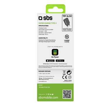 Data and charging cable - Type C SuperCharge for Huawei