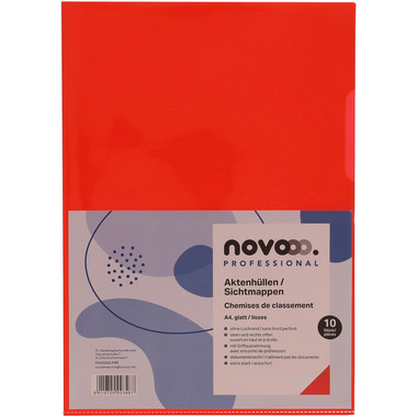 NOVOOO Pro chemises 140my A4 400197668 rouge lisse 10 pièces