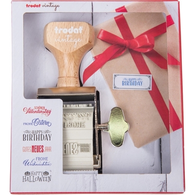 TRODAT Vintage Stempel 158077 Besondere Anlässe, 3-farbig