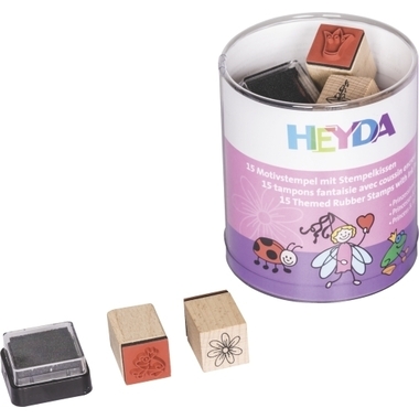 HEYDA Stempel-Dose 204888487 Prinz./Feen 15 Stück