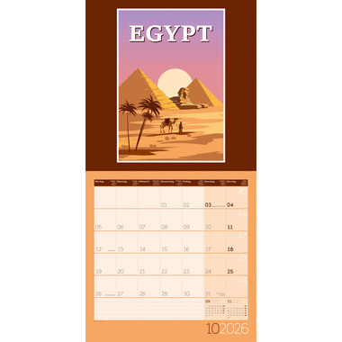 ACKERMANN Calendrier 2026 4603 Vintage Voyage ML 30x30cm