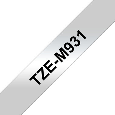 PTOUCH Flexitape lam. noir/argent-mat TZe-M931 pour PT-550 12 mm