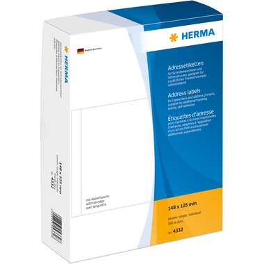 HERMA Etichette indirizzo 148x105mm 4332 bianco,non-perm. 500 pezzi