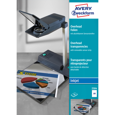 AVERY ZWECKFORM Overhead-Folie A4 2504 0,11mm Inkjet 50 Blatt