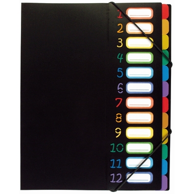 VIQUEL Organisationsmappe A4 118967 A4 1-12 schwarz/bunt