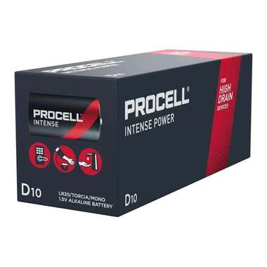 Duracell Batteria Procell Intense D, 10 pezzi