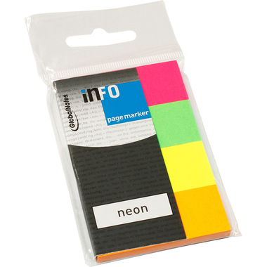 INFO Page Marker im Umschlag 5670-89 Neon, 20x50mm,4x40 Blatt