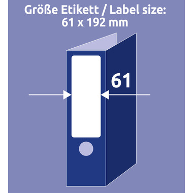AVERY ZWECKFORM Etiquettes dorsale 61x192mm L4761-100 blanc 400 pcs./100 flls.