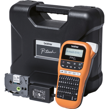 PTOUCH Gerät inkl. PT-E110VP Koffer, Adapter und Band