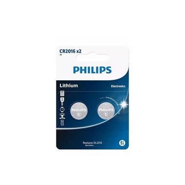 Philips Button Cell Lithium CR2016, 2 pieces