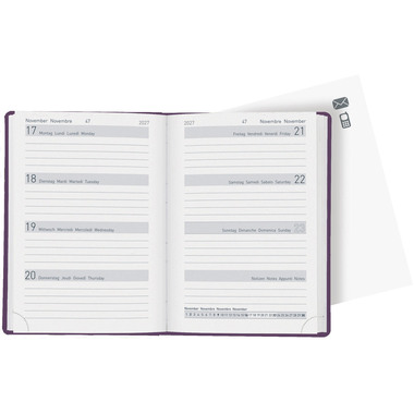 BIELLA Agenda Memento 2027 825715420027U 1S/2P violet ML 10.1x14.2cm