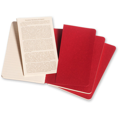 MOLESKINE Quaderno Cahier A6 095-6 rigato, rosso 3 pezzi
