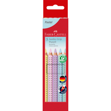 FABER-CASTELL Farbstift Jumbo Grip 110991 Pastell 5er Etui