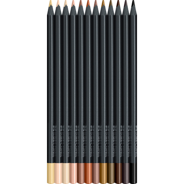 FABER-CASTELL Farbstifte Black Edition 116414 Skin Tones 12er Etui