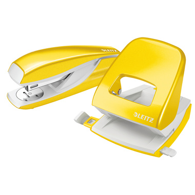 LEITZ Perforateur/Agrafeuse WOW 5095-10-62 jaune, Bundle 30 feuilles