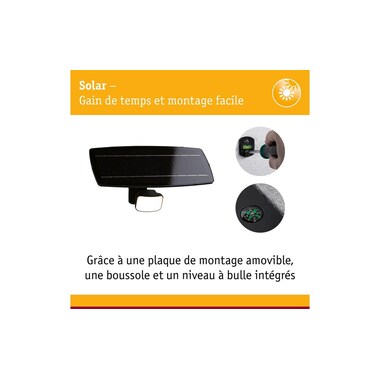 Paulmann Projecteur solaire Flotas avec détecteur de mouvement IP65 3000K 700 lm