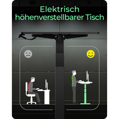 ICY BOX Hubtischgestell IB-EW122B-TT schwarz, höhenverstellbar