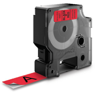 DYMO Schriftband D1 S0720870 schwarz/rot 19mm/7m