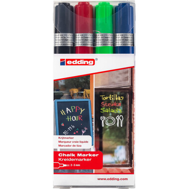 EDDING Windowmarker 4095 2-3mm 4095-E4 4 Farben ass., basic