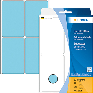 HERMA Etiquettes 52×82mm 2493 bleu 128 pcs.