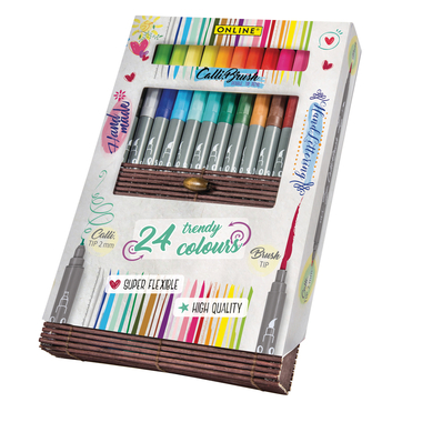 ONLINE Callibrush Pen Double Tip 19082 Bamboo Case