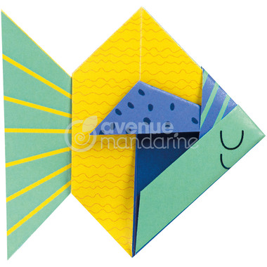 MANDARINE Dépliants Origami 12x12cm OR510C Mon petit poisson 20 feuilles
