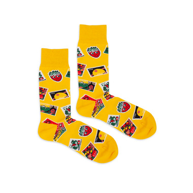 Stamp socks 2025, Dilly Socks, Yellow Collection, 41-46 Socks yellow, eco-tex and GOTS certificate