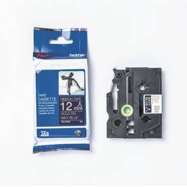 PTOUCH Nastro, tessile oro/blu TZe-RN34 PT-DV600VP 12 mm