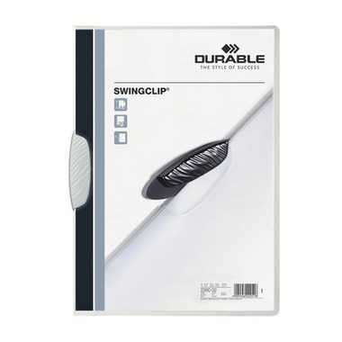 DURABLE Cartella con clip SWINGCLIP 226002 per 30 fogli A4 bianco