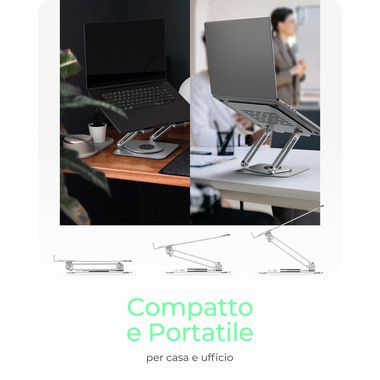 ICY BOX Rotatable and fully adjustable IB-NH300-R notebook stand 17 Inch silver