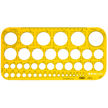 M+R Lochkreisschablone 1-36mm 85230670 gelb-transparent