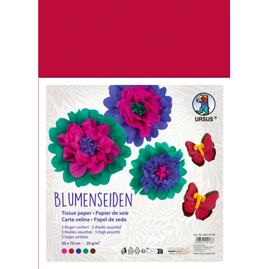 URSUS Seidenpapier 50x70cm 4622299 farbig 5 Bogen