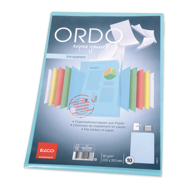 ELCO Cartelline Ordo A4 73696.34 trasparente, blu 10 pezzi