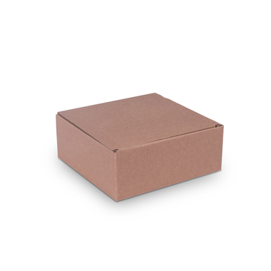 Gift packaging with open corrugation285x270x110mm in brown