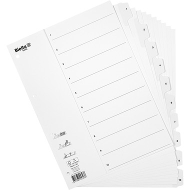 BIELLA Répertoire carton Smartind. A4 46941001U blanc 1-10