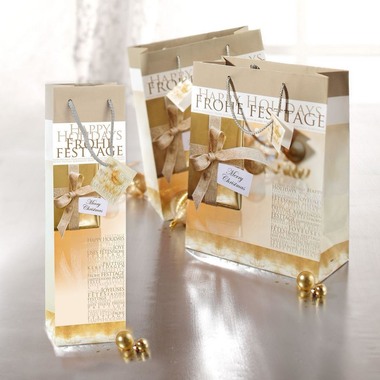 SIGEL Geschenktasche Golden Shimmer GT018 glossy 100x350x80mm 5 pcs.