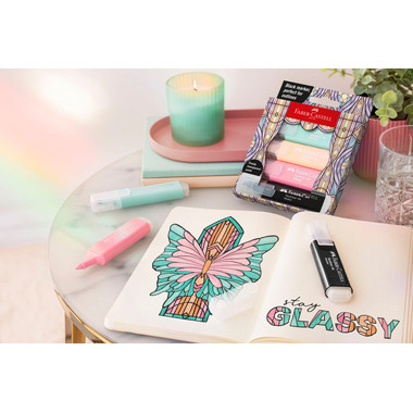 FABER-CASTELL Textmarker TL 46 Glassy 254694 Pastell 4 Stück