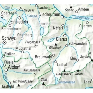 KÜMMERLY+FREY Carte des randonnées 325902212 Glarnerland 1:60'000