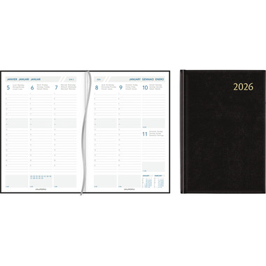 AURORA Agenda Florence Universe 2026 3415Z 1S/2P noir ML 14.5x21cm