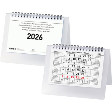 BIELLA Agenda Desktop 2026 887061000026U 1M/1P Basic bl. ML 14.8x10.5cm