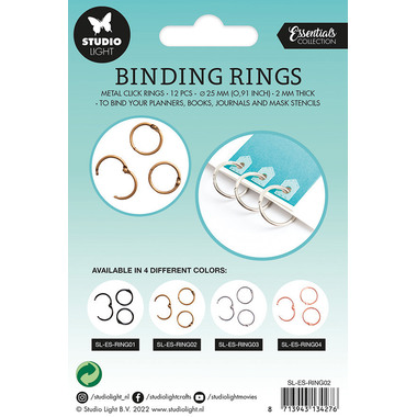 SIZZIX Bindung Klickri. 2.3x2.3x0.3cm RING02 gold 12 Stück