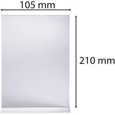 EXACOMPTA Présentoir de table A6 86158D transparent, forme T haut