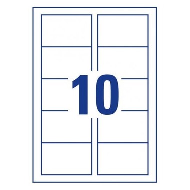 AVERY ZWECKFORM Carte de visite mat 85x54mm C32011-10 Univer.200g, blanc 10f./10pcs.