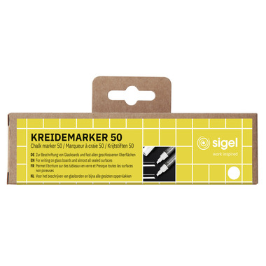 SIGEL Kreidemarker 50 1-5mm BA184 weiss,abwischbar 2 Stück
